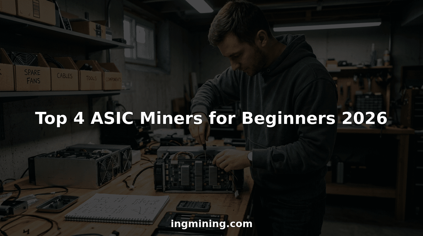 Beginner examining ASIC miner in home workshop