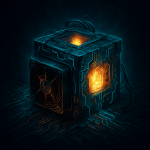 AI-generated digital art of a futuristic ASIC miner core