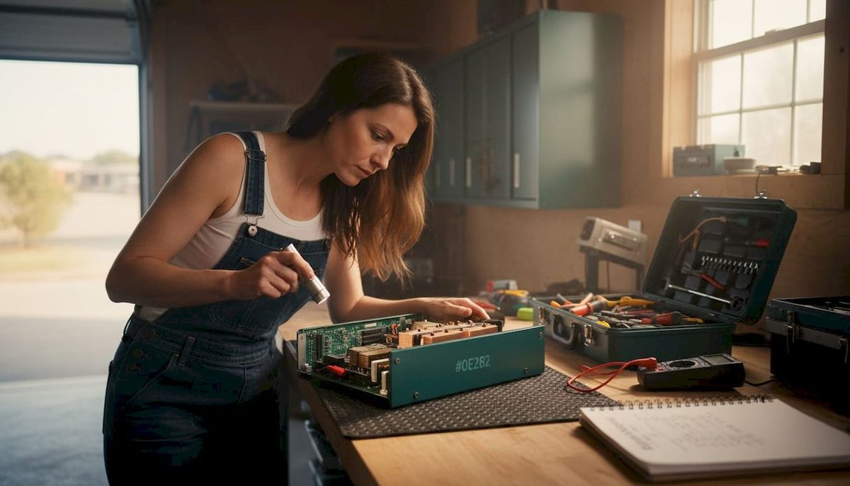 Reviewing ASIC mining hardware in basement workshop