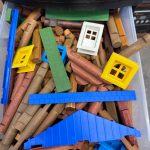 Vintage Wood Lincoln Logs - Mixed Lot Different Makers - Massive Lot 40 Pounds