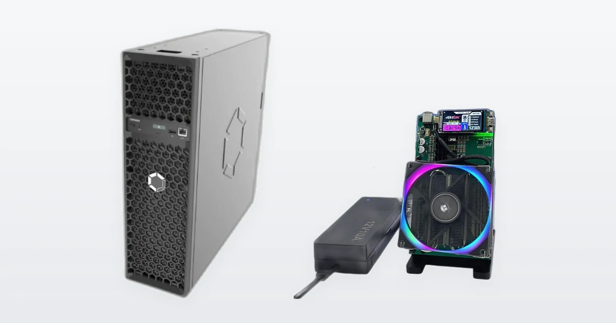 A Canaan Avalon Q 90T home Bitcoin miner and a Bitaxe NerdQaxe++ solo Bitcoin miner.