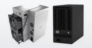 An IceRiver AE3 Aleo miner and an IceRiver KS7 Lite Kaspa miner.