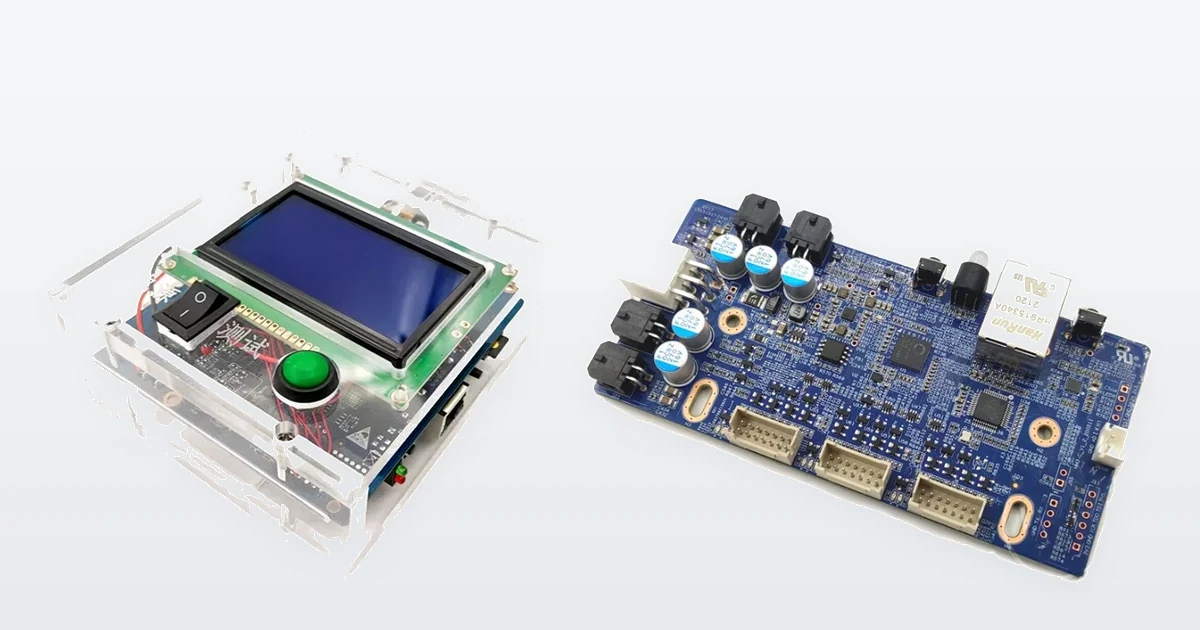 A universal Antminer hashboard test fixture and an Avalon 1166 Pro control board.