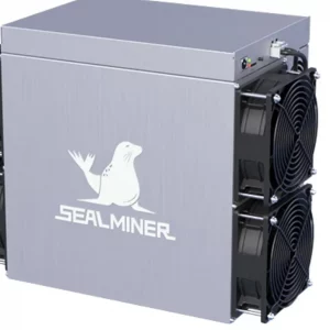 Bitdeer's product image of the SealMiner A2 Pro Air: a brushed-aluminium unit with the SealMiner seal logo on its side and stacked twin fans at each end.